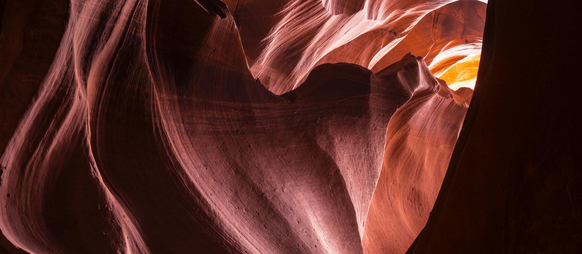 Image of heart shaped passage at Antelope Canyon in Page, Arizona.