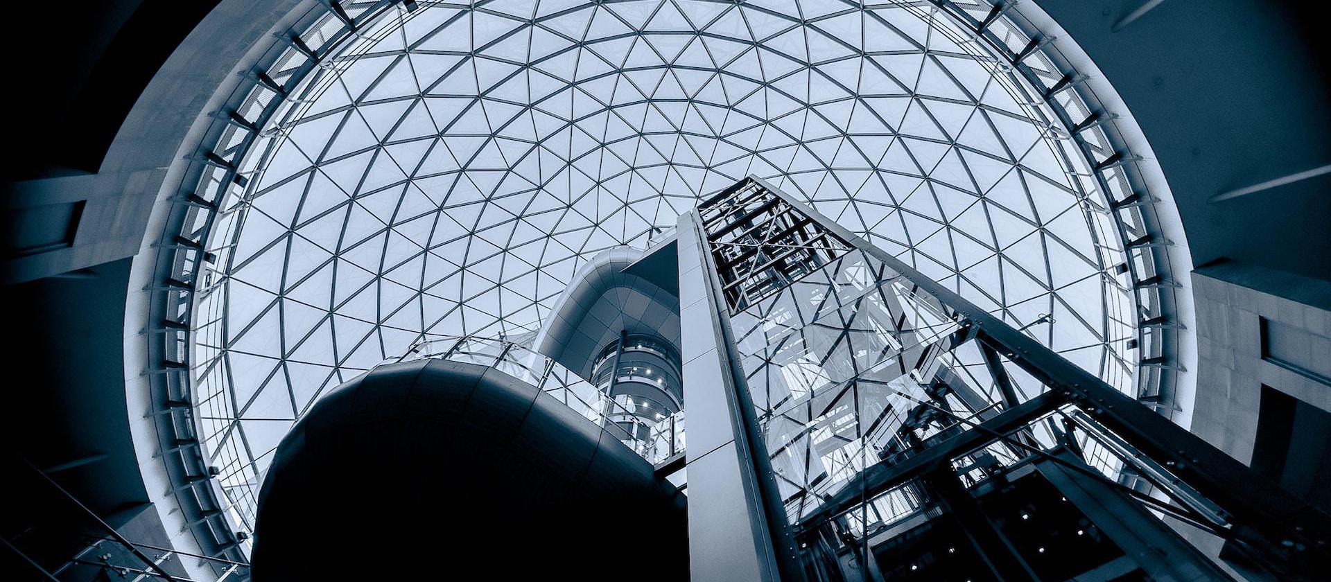 a very tall building with a big glass ceiling